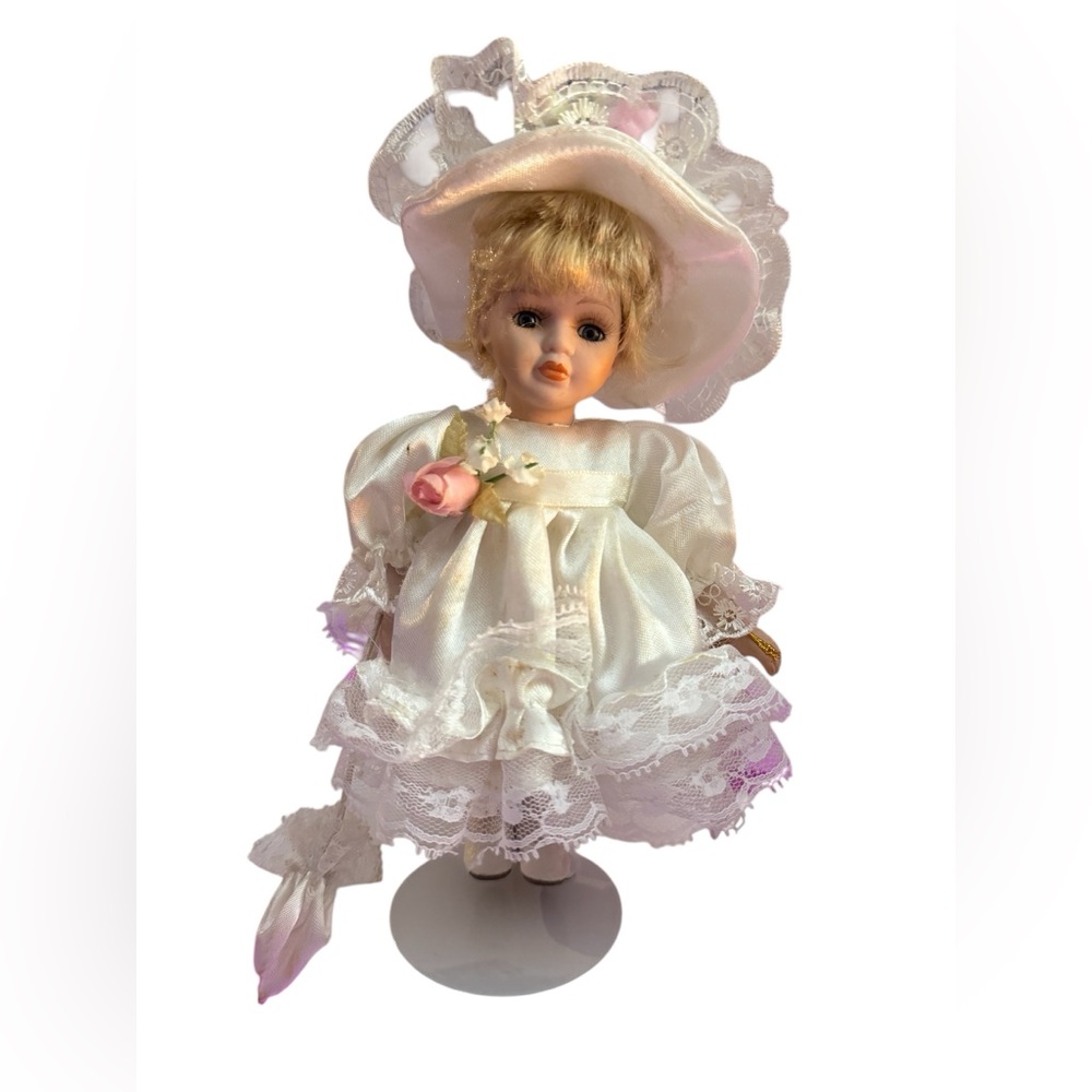 Winsome Collections by Barbara Lee - Porcelain Doll with Stand.